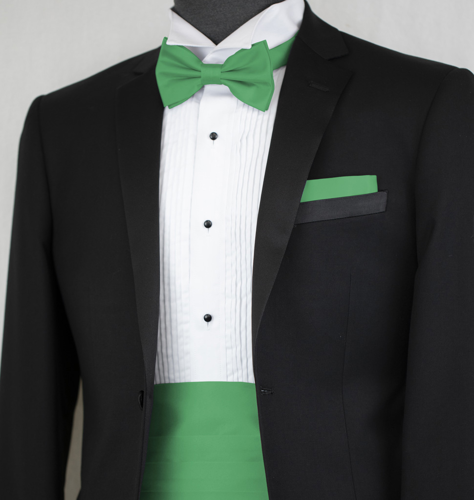 Solid Cummerbund Bow Tie and Handkerchief ACC10JJ