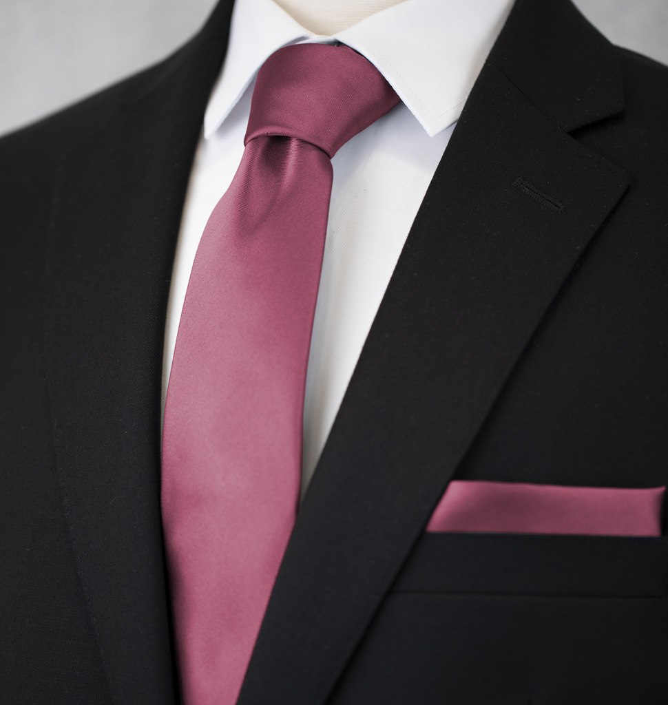 Solid Tie and Handkerchief Set