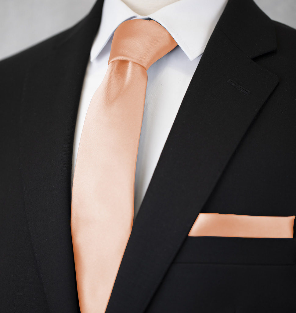 Solid Necktie and Handkerchief Rose Gold IC2000FFF