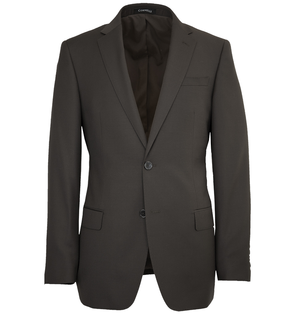 Cornelli Cashmere Blend 2 Piece Suit Modern Fit Dark Brown