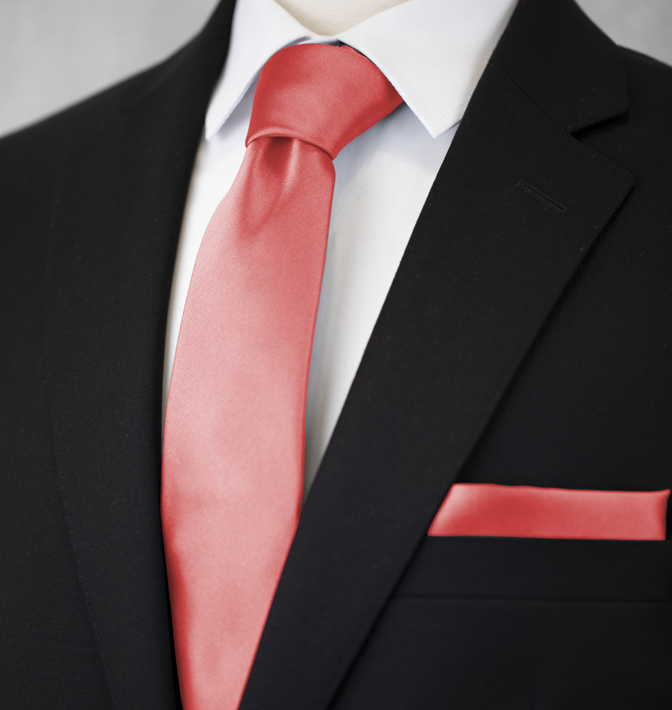 Solid Tie and Handkerchief Set Parfait