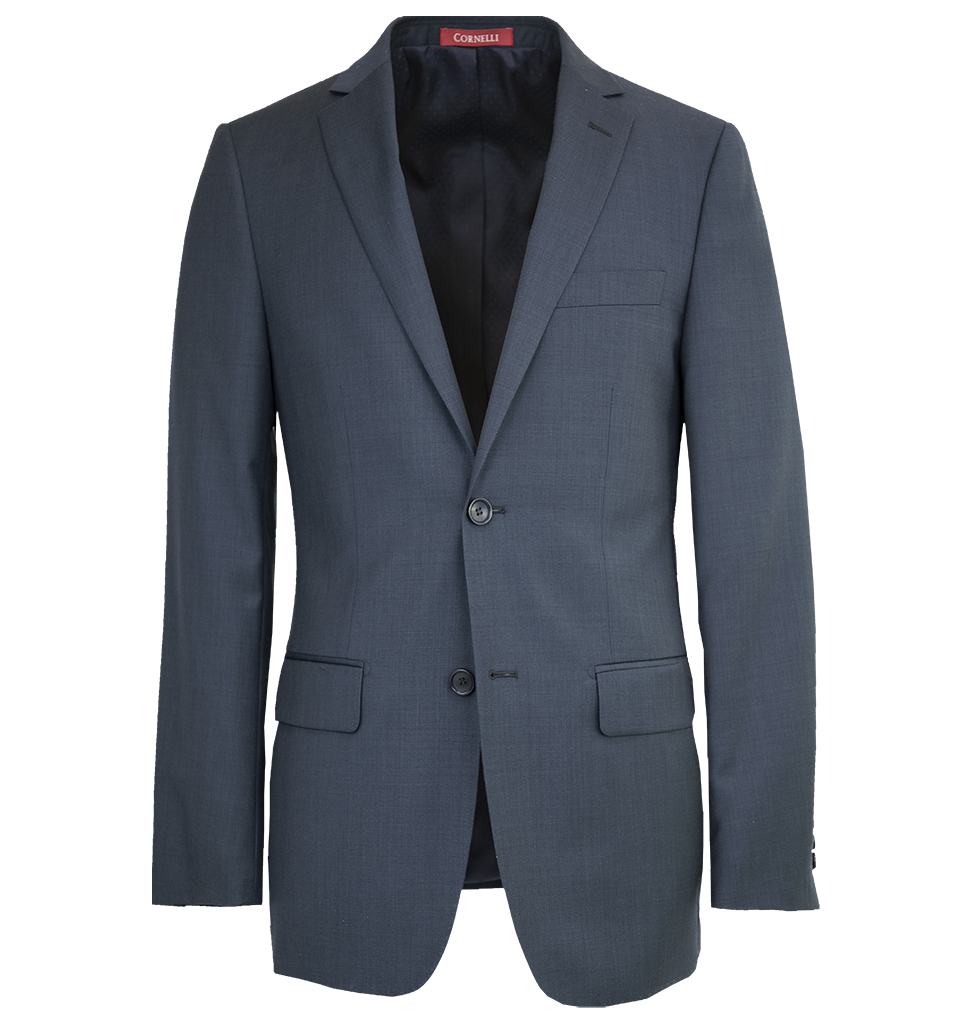 Cornelli Luxury Wool 2 Piece Suit Classic Fit Heather Blue