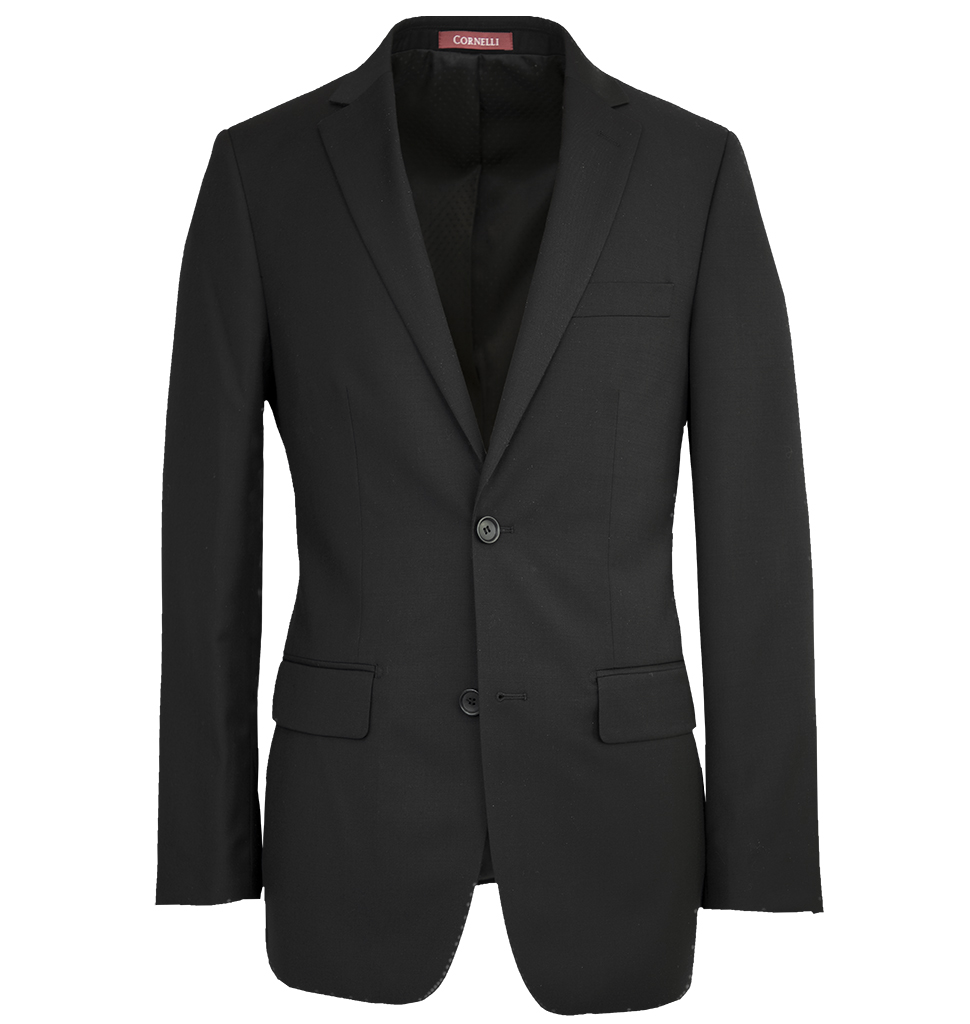 Cornelli Luxury Wool 2 Piece Suit Classic Fit Black