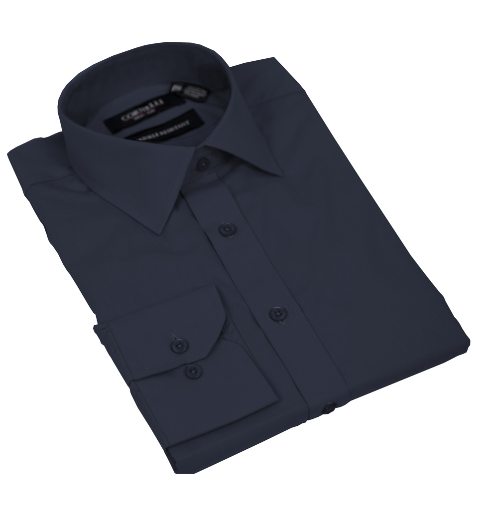 Cornelli Solid Dress Shirt Tailored Fit Navy