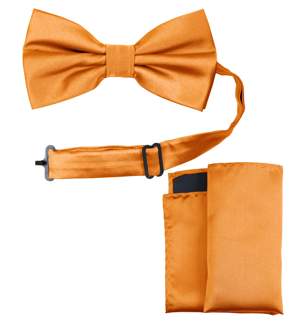 Solid Bow Tie and Handkerchief Mustard Yellow AWBT100Y