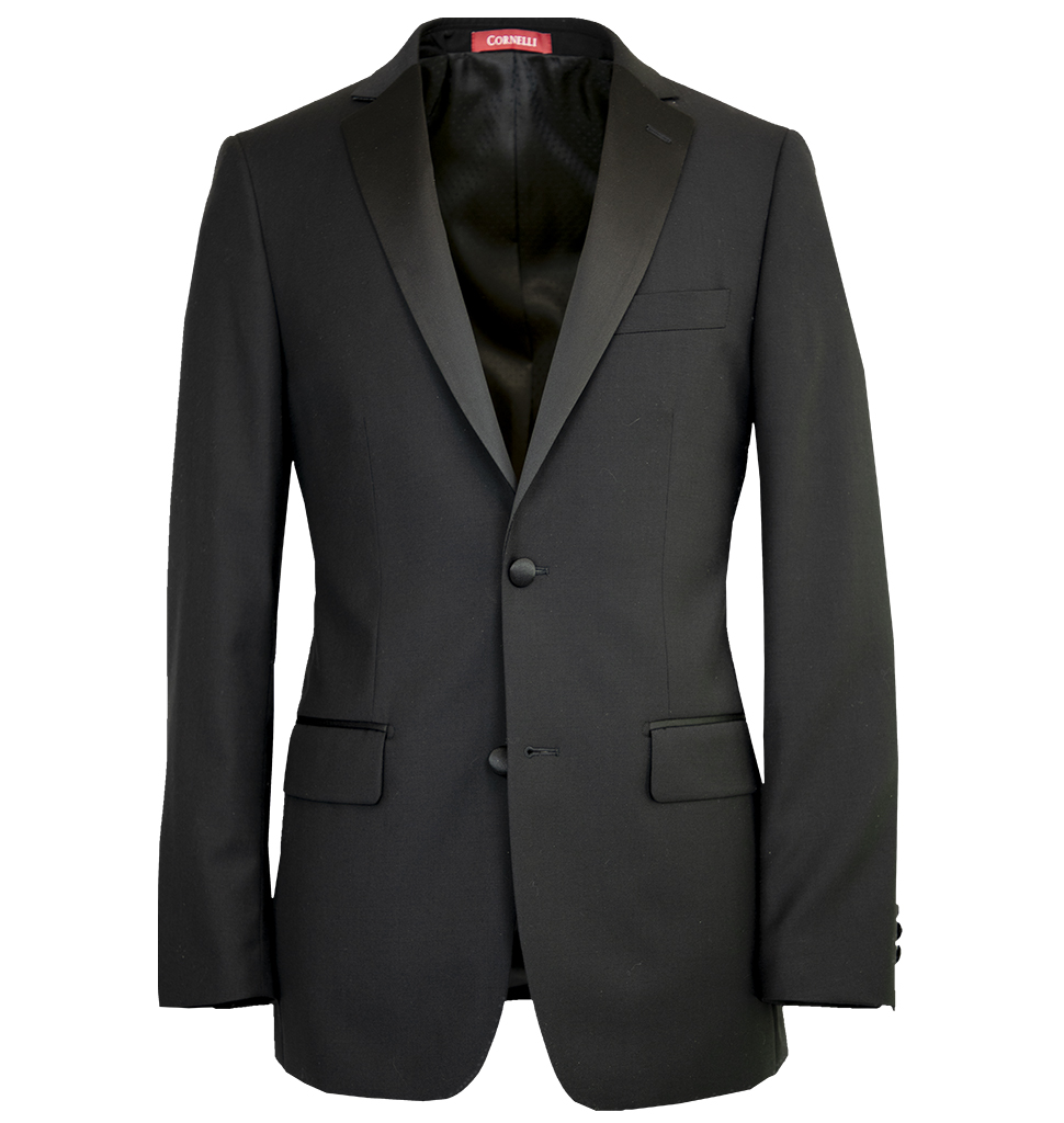 Cornelli Luxury Wool 2 Piece Tuxedo Classic Fit Black