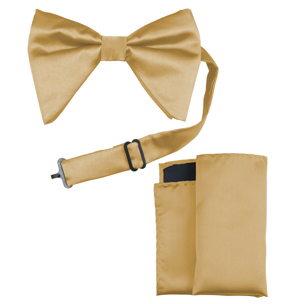 Solid Long Bow Ties With Handkerchief Clr.Jj
