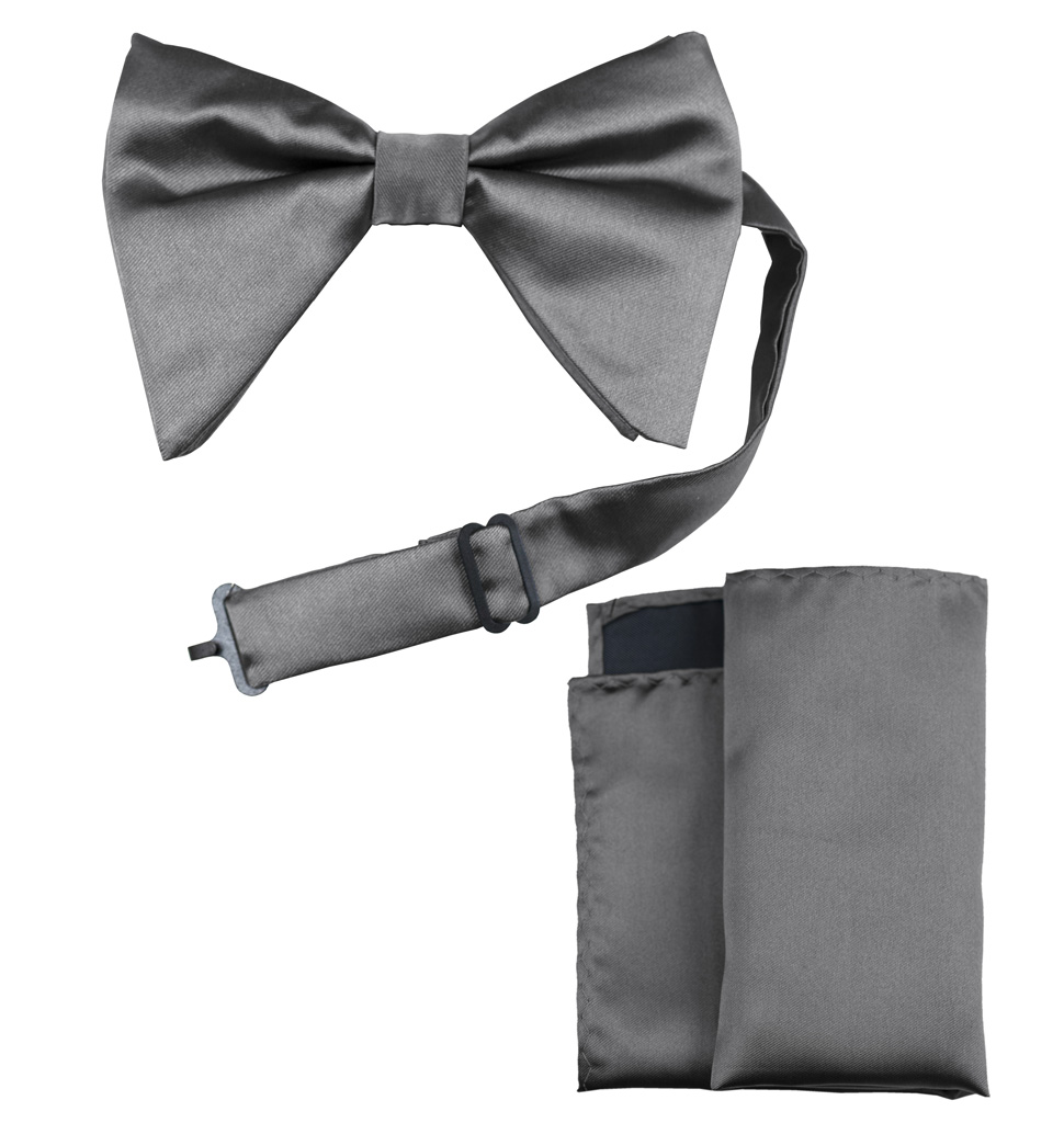 Solid Long Bow Ties with Handkerchief Clr.L