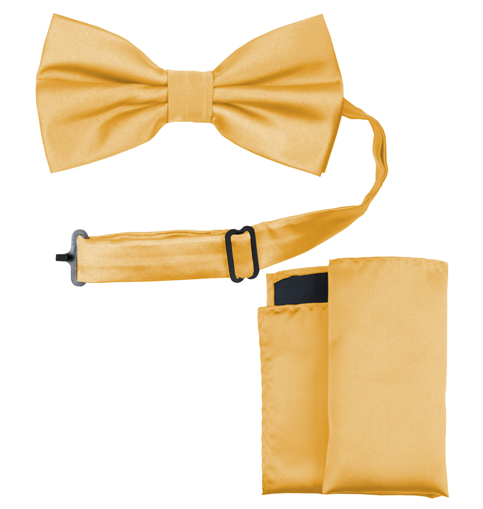 Solid Bow Tie and Handkerchief Set Banana Yellow