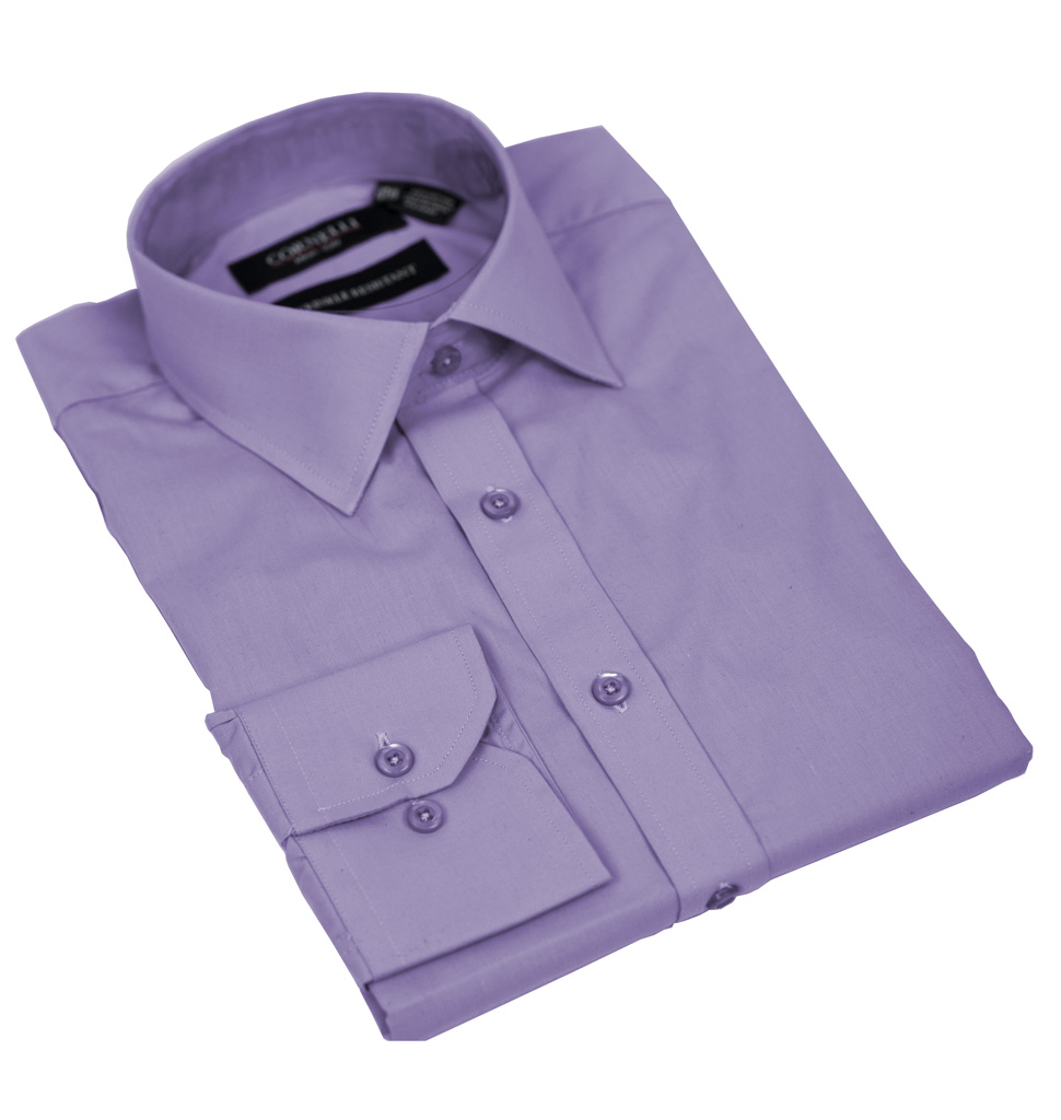 Cornelli Solid Dress Shirt Tailored Fit Lavender