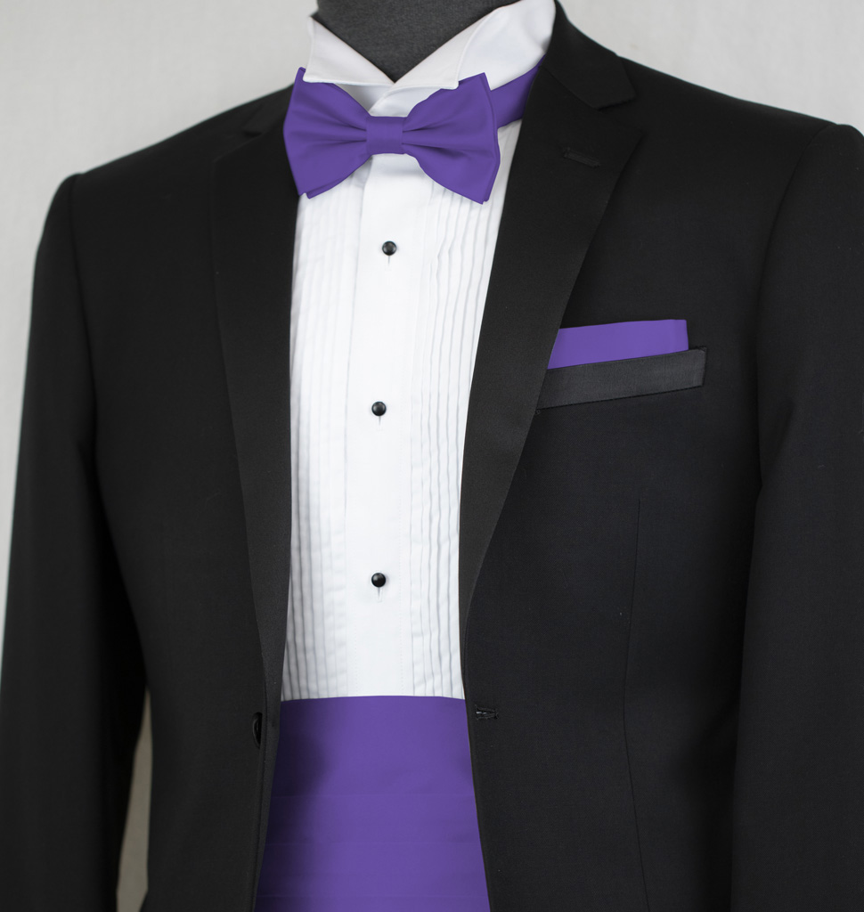 Solid Cummerbund Bow Tie and Handkerchief ACC10U