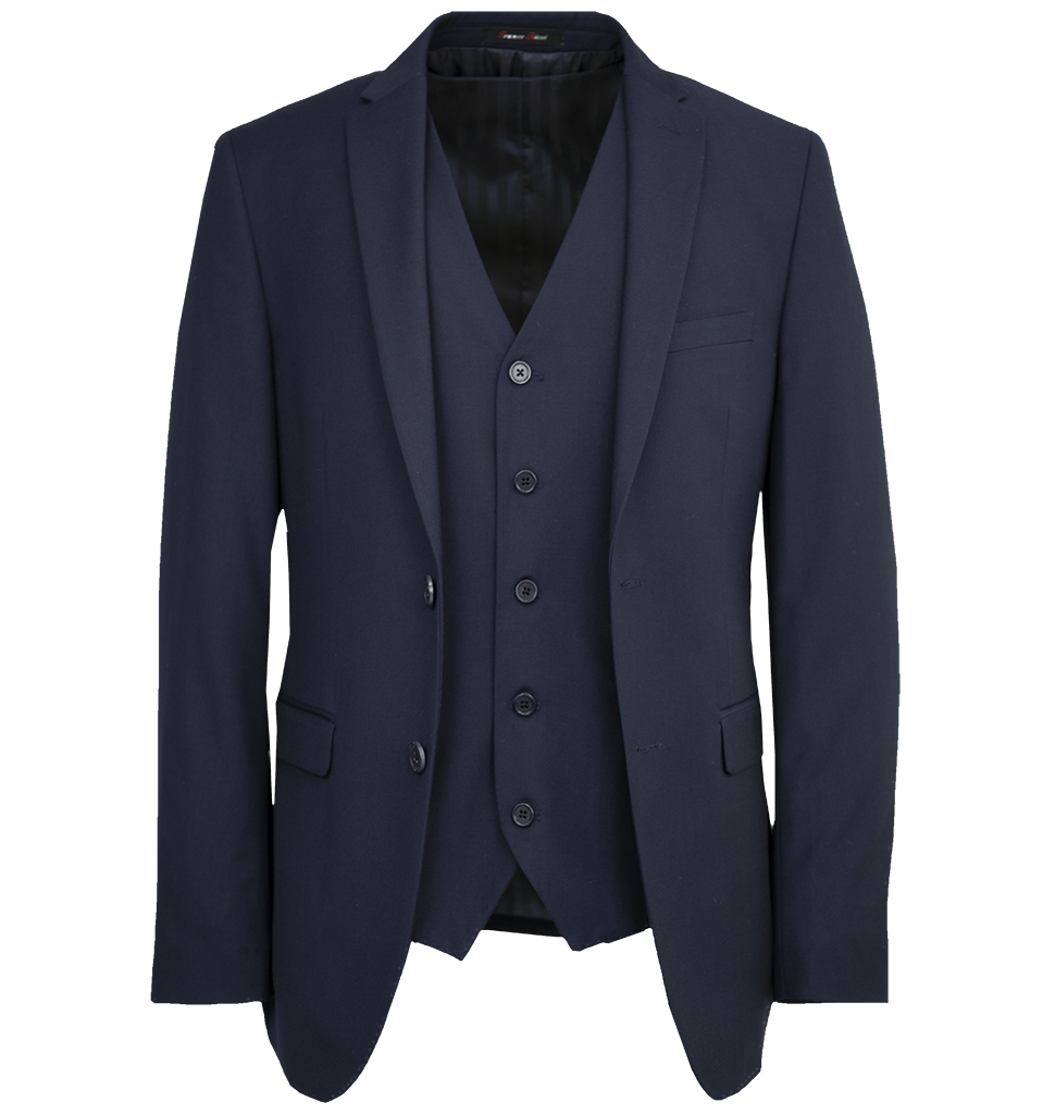 Franco Ricci Luxury 3 Piece Vested Slim Fit Suit Navy
