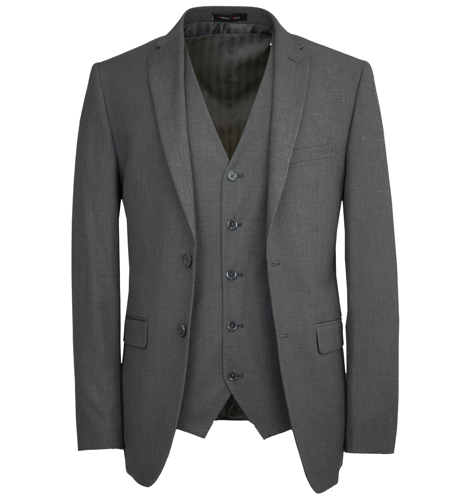 Franco Ricci Luxury 3 Piece Vested Slim Fit Suit Medium Grey