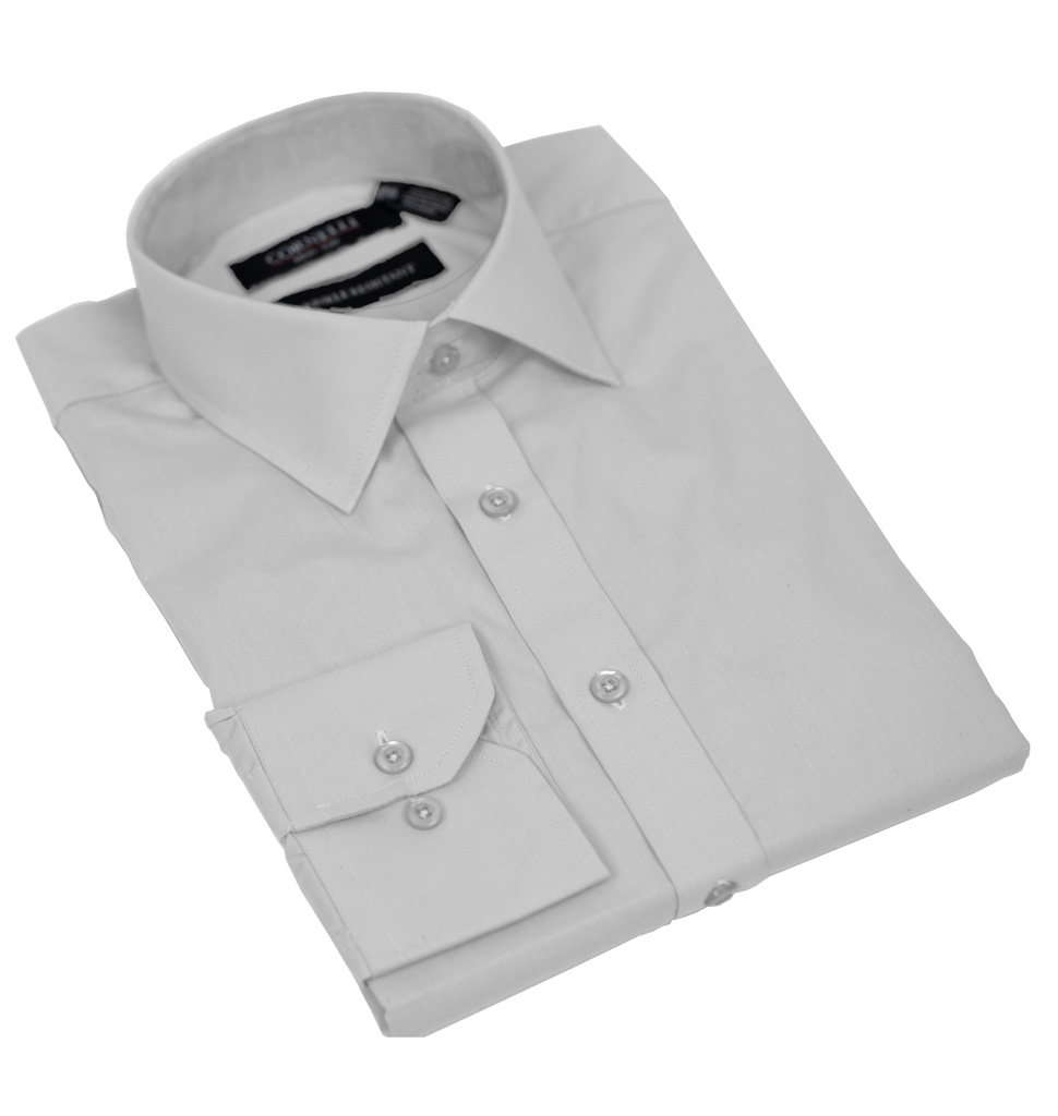 Cornelli Solid Dress Shirt Tailored Fit White