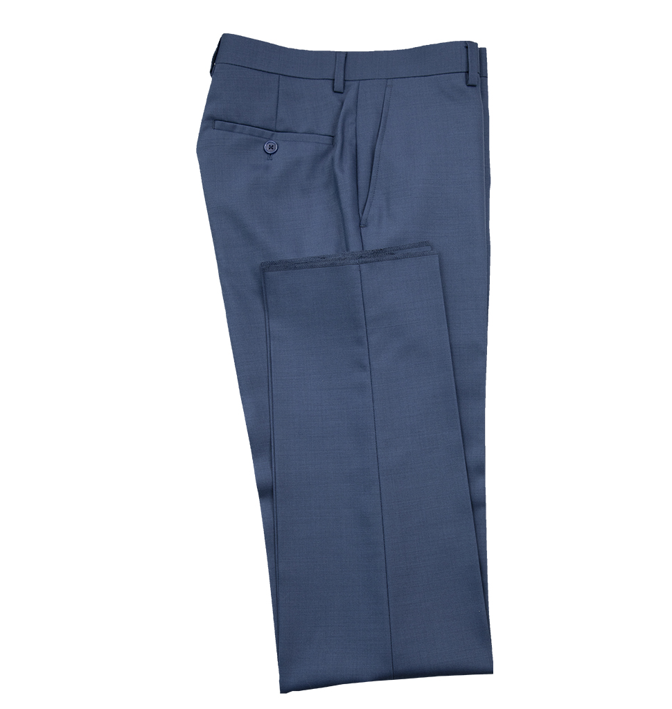Cornelli Luxury Cashmere Blend Slacks Modern Fit Heather Blue