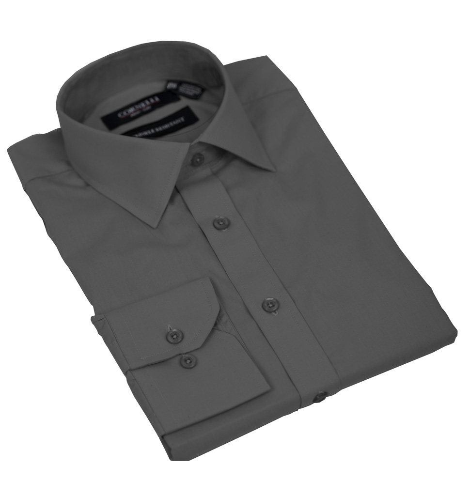 Cornelli Solid Dress Shirt Tailored Fit Charcoal