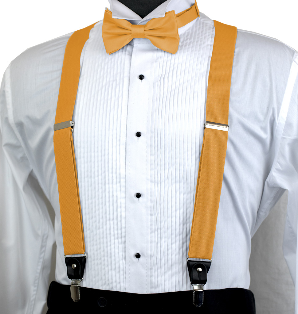 Solid Suspender Bow Tie and Handkerchief set ASS11Y