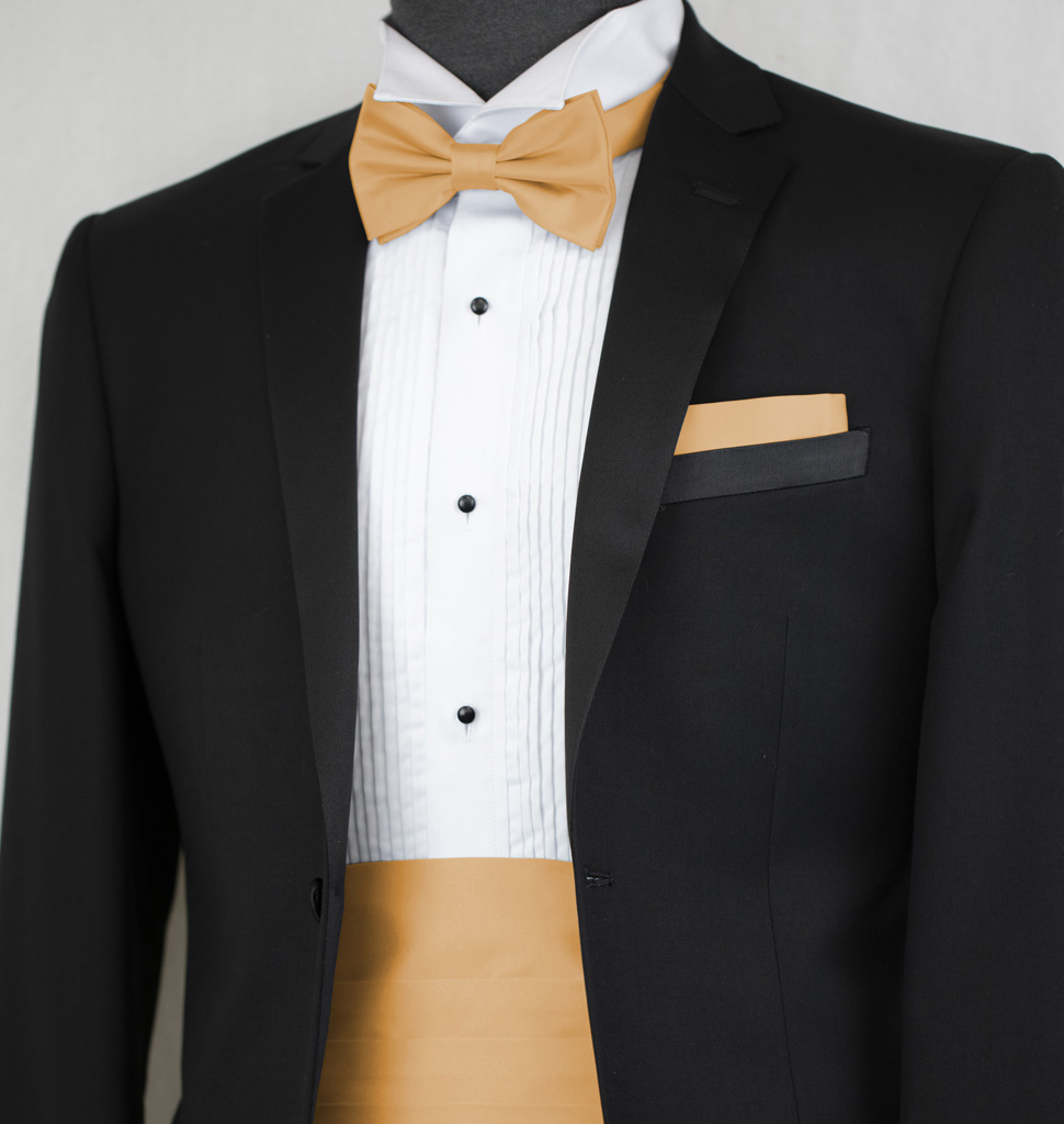 Solid Cummerbund Bow Tie And Handkerchief Acc10Y