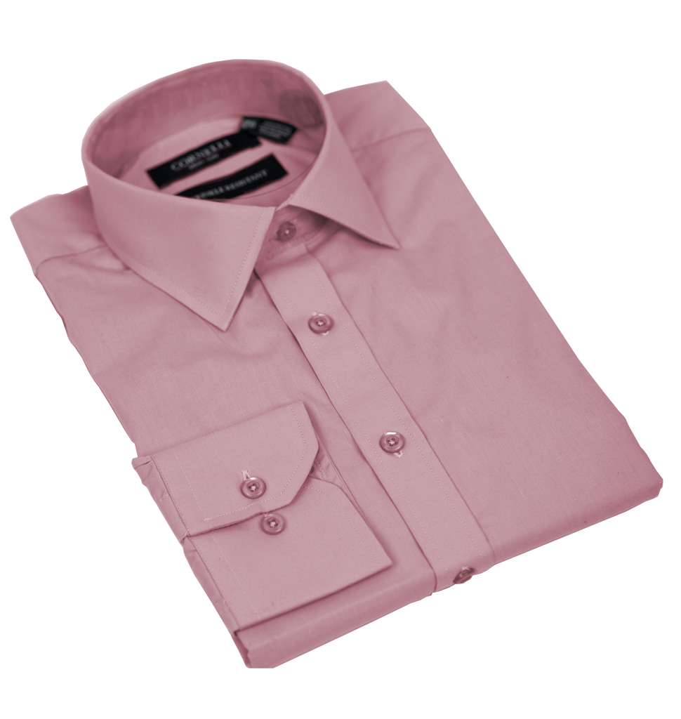 Cornelli Solid Dress Shirt Tailored Fit Light Pink