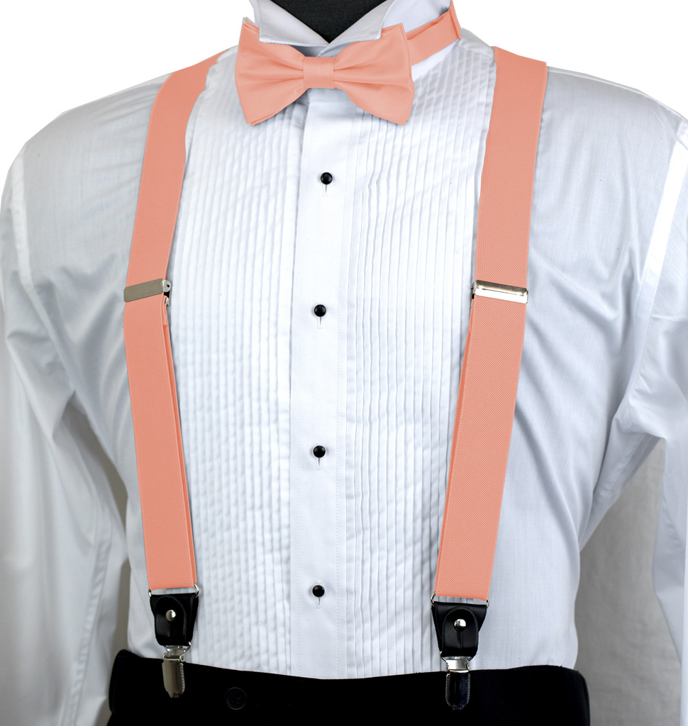 Solid Suspender Bow Tie and Handkerchief set ASS11QQ