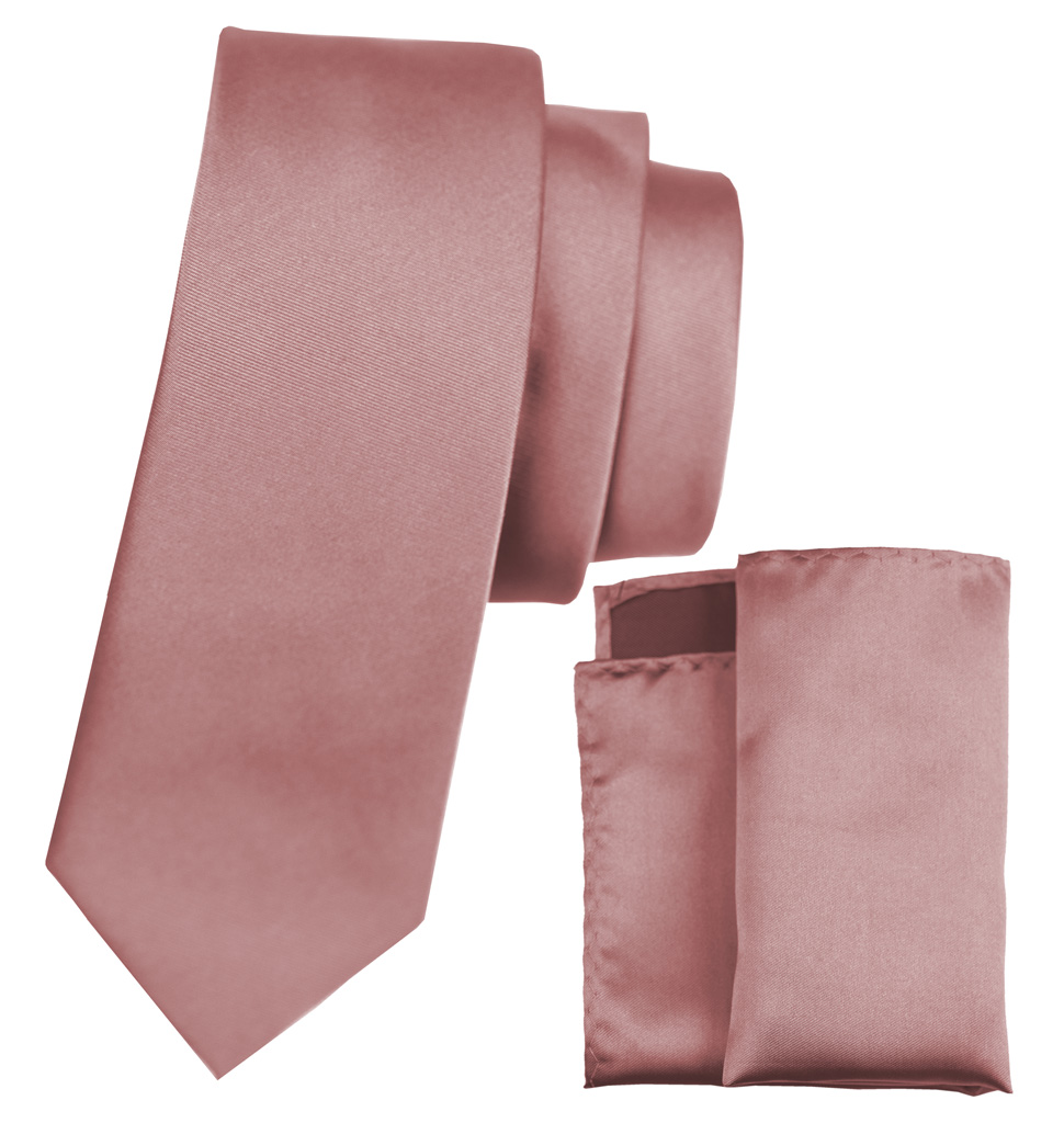 Solid Tie and Handkerchief Set Quartz