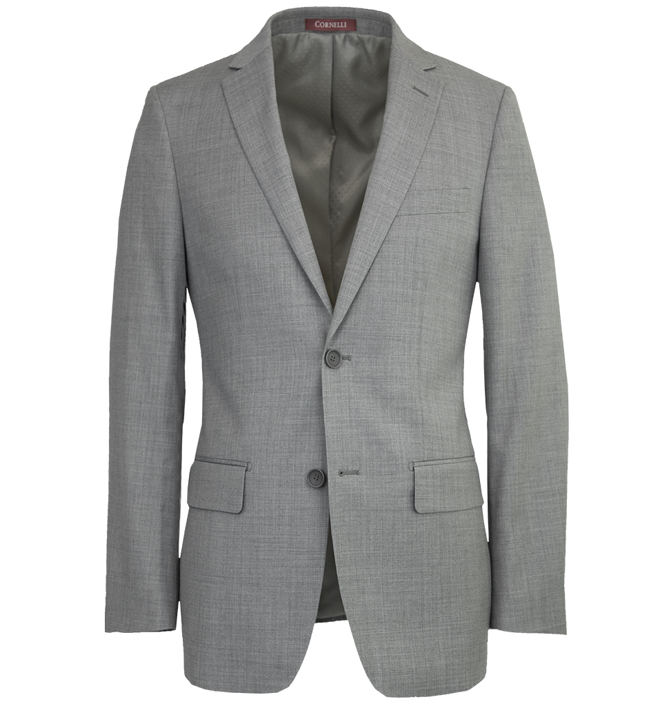Cornelli Luxury Wool 2 Piece Suit Classic Fit Light Grey