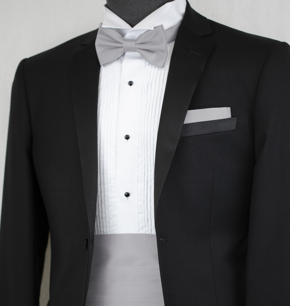 Solid Cummerbund Bow Tie And Handkerchief Acc10G