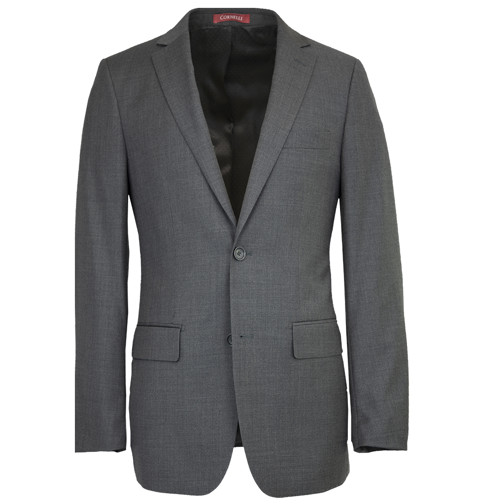 Cornelli Luxury Wool 2 Piece Suit Classic Fit Medium Grey