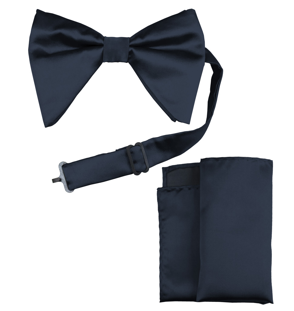 Solid Long Bow Ties With Handkerchief Clr.G
