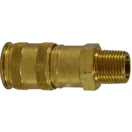 Midland Industries Brass Industrial Style 1/4 Air Coupler 3/8 Male