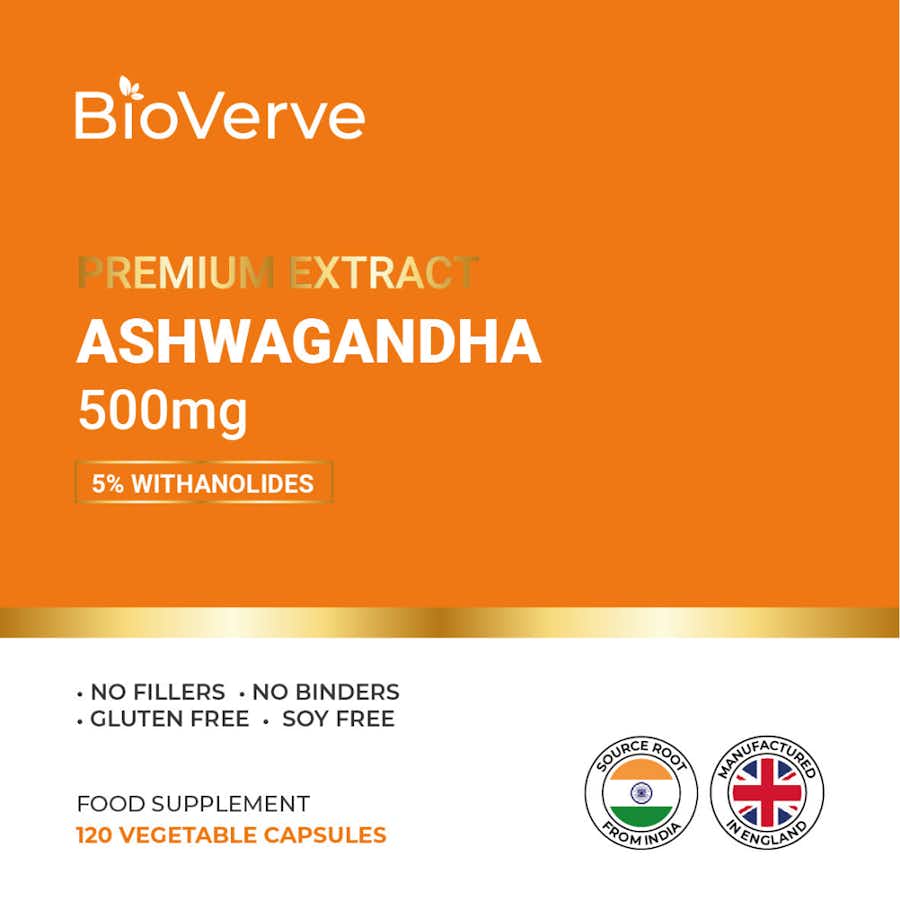 Ashwagandha 500mg 5% Withanolides Front Package description