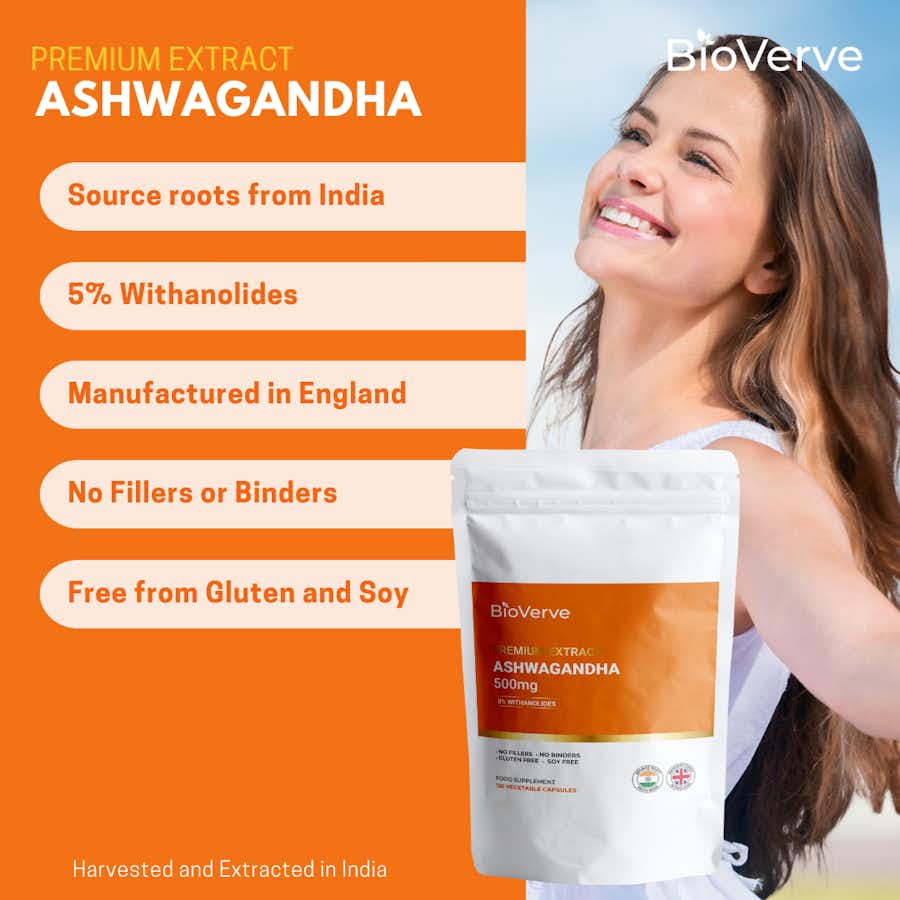 Ashwagandha 500mg 5% Withanolides Key Benefits