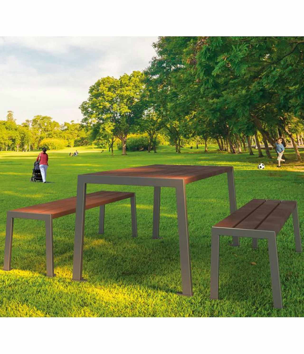 picnic table and bench set