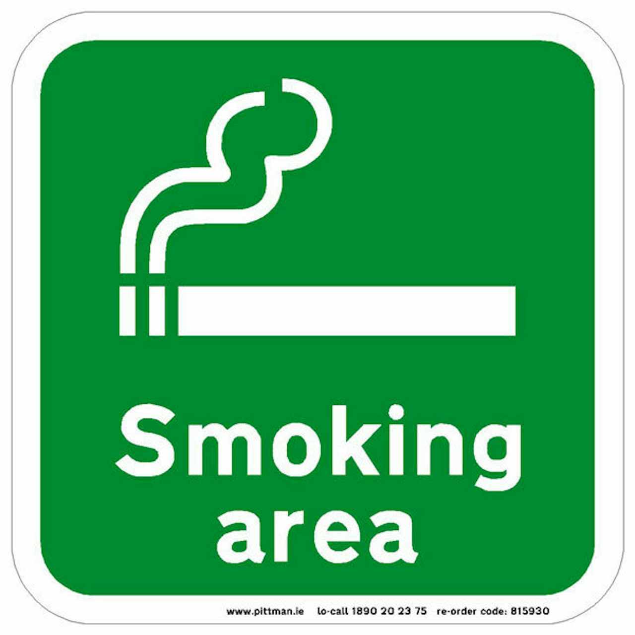 Smoking area 600 x 400mm sign