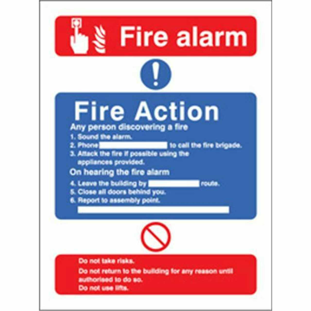 Lift In Building Fire Action Sign-10