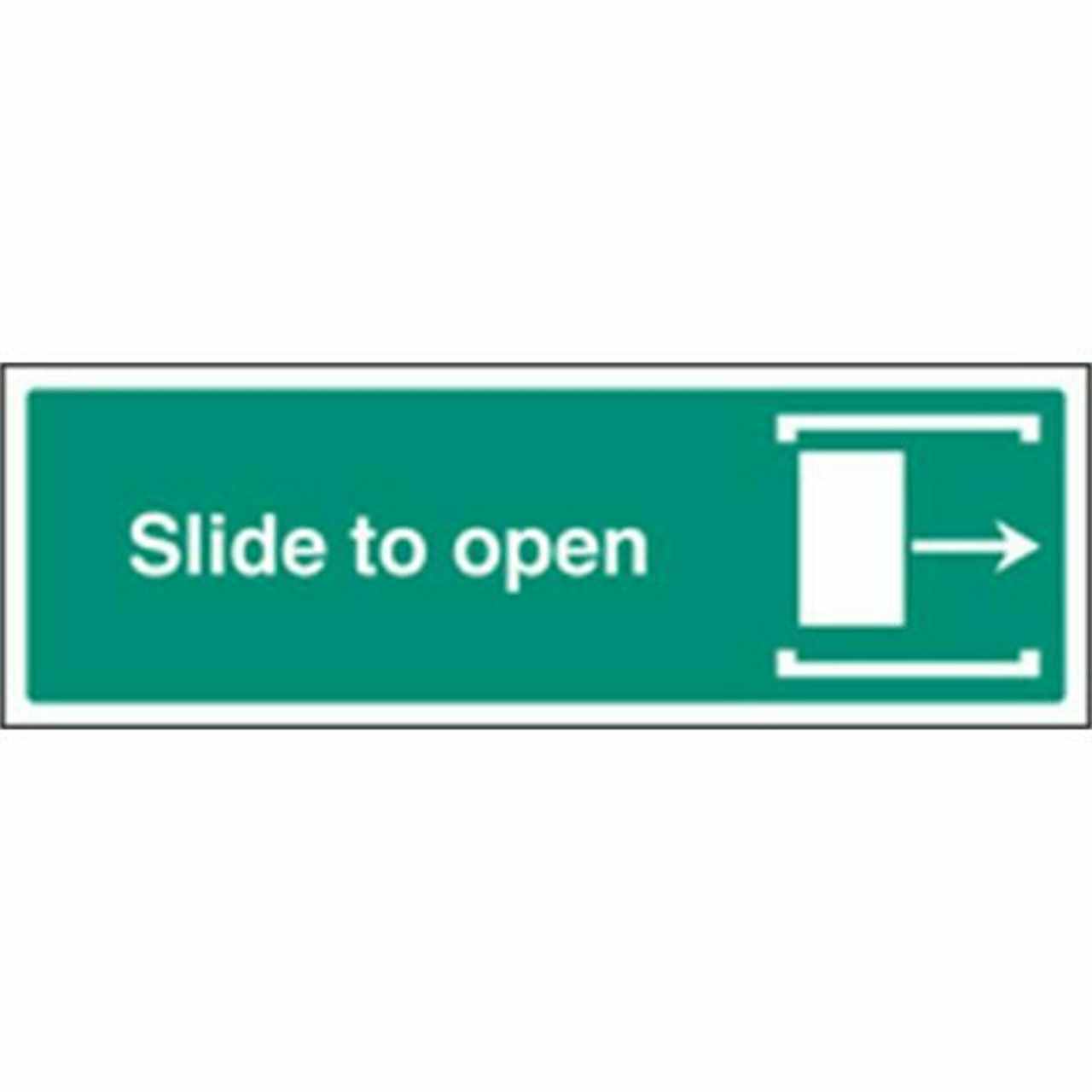 Slide to Open Emergency Escape Sign Right