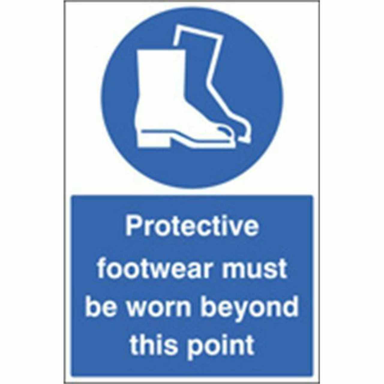 Protective footwear must be worn floor safety sign