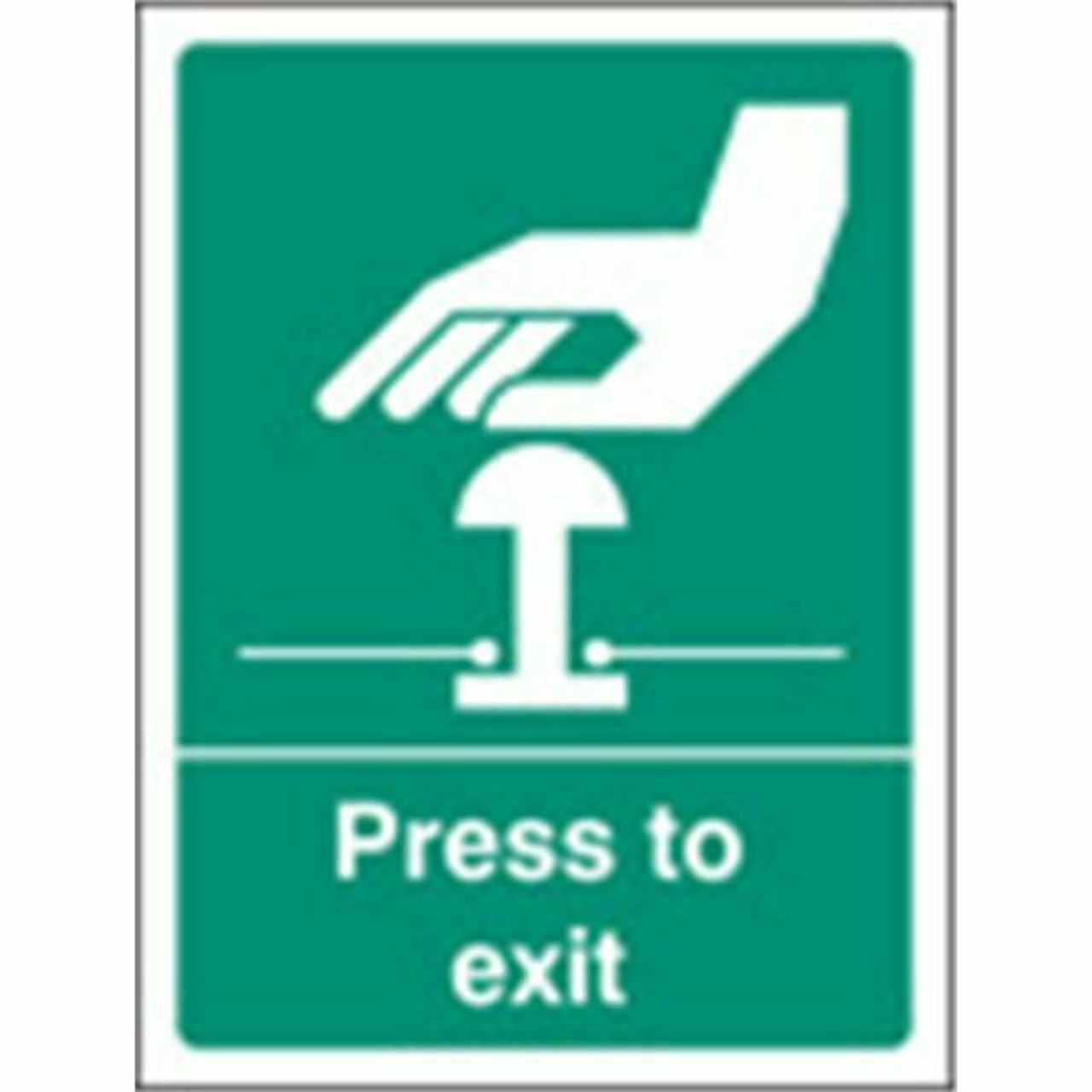 Press to Exit Emergency Sign