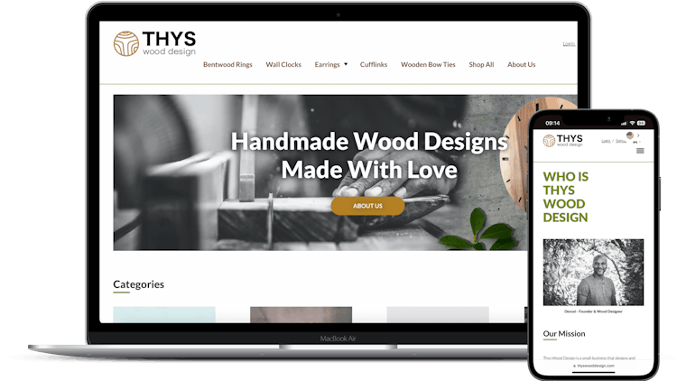 Styla Frontend Thys Wood Design - Store Preview