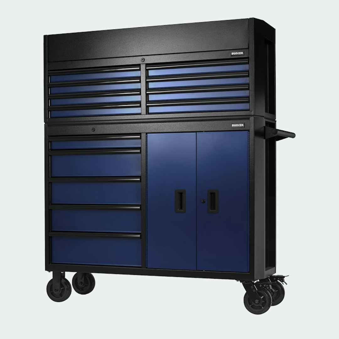 BUNKER® Combined Roller Cabinet and Tool Chest, 13 Drawer, 1310mm, Blue