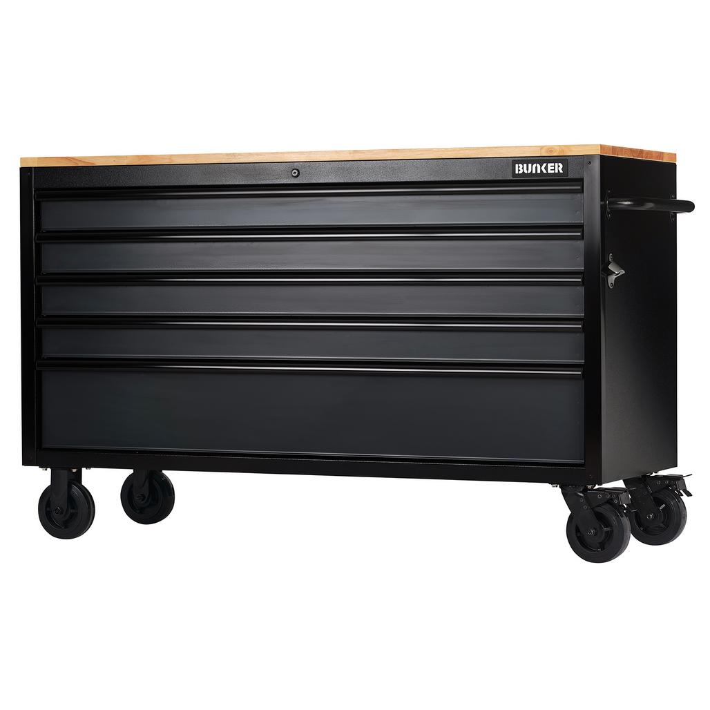 BUNKER 5 Drawer Workbench Roller Tool Cabinet, 61\x22, Grey - 28343_1.jpg