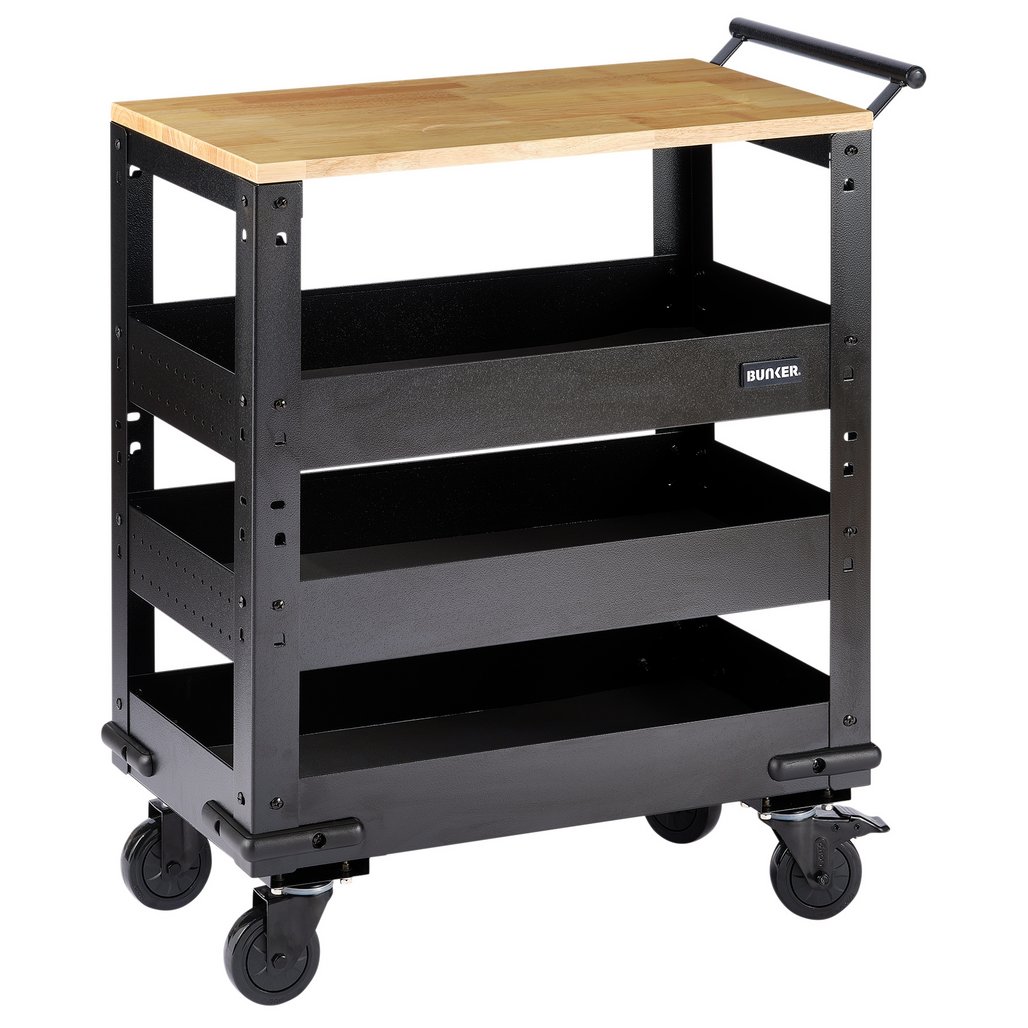 BUNKER® Modular 3 Tier Trolley with Pull Handle and Worktop, 714mm - 11495_1.jpg
