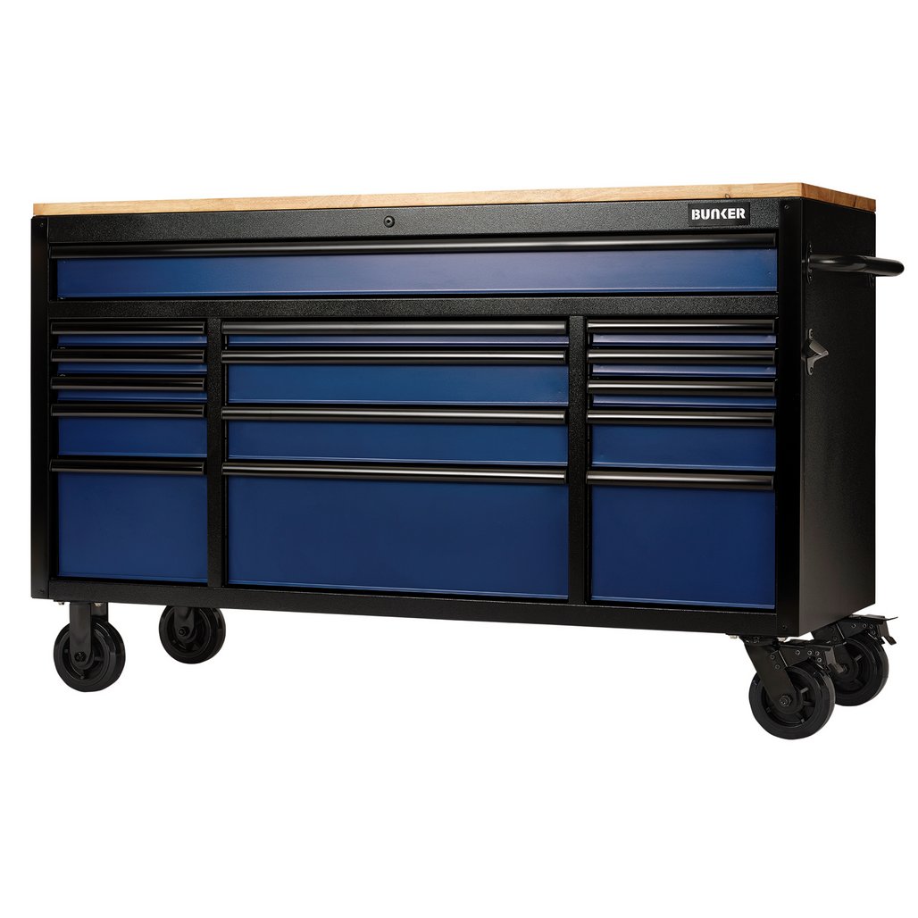 BUNKER WORKBENCH ROLLER TOOL CABINET, 15 DRAWER, 61\x22 - 10747_1.jpg