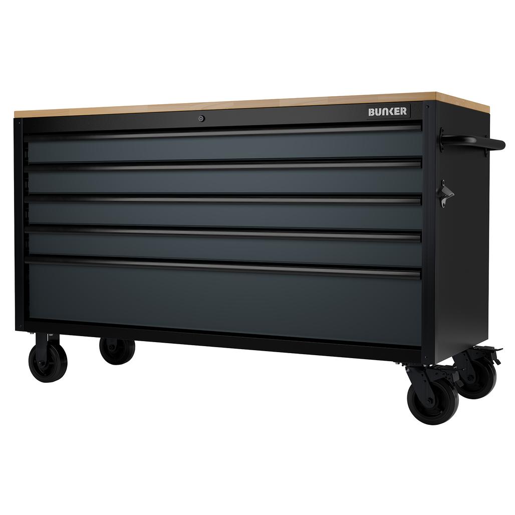 BUNKER 5 Drawer Workbench Roller Tool Cabinet, 61\x22, Grey - 27353_cgi1.jpg