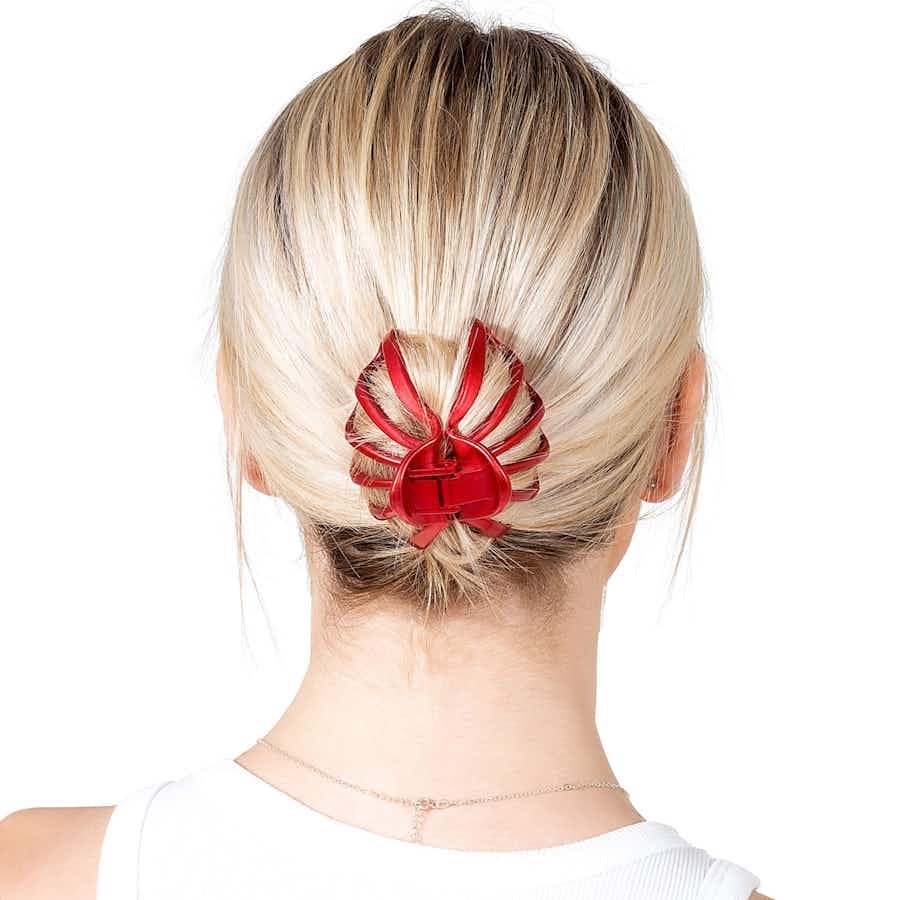 Octopus Hair Claw (Red) | Holding Hair Bun 02 | Ebuni Hair Accessories