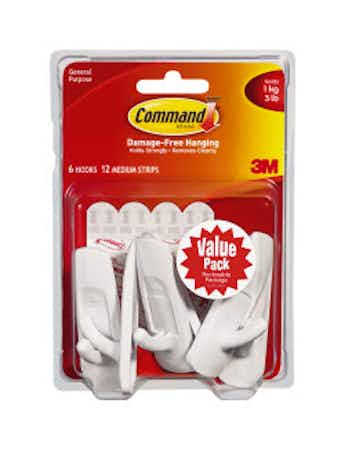 3M™ Command™ Medium Hooks Pack of 6