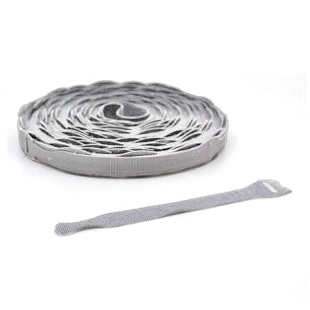 VELCRO® Brand QWIK Tie Die-Cut Straps - 3/4\x22 x 8\x22 Gray Velcro Straps - Bundling Straps - Velcro Tie - Velcro Strap