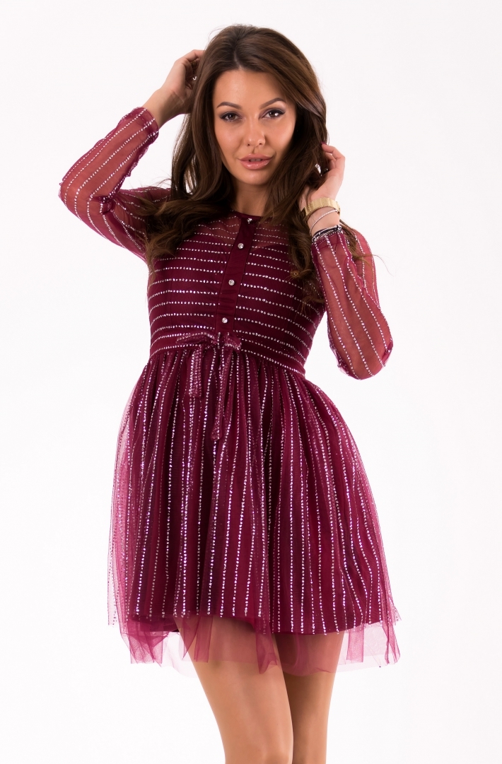 SOKY SOKA DRESS burgundy 46022-2
