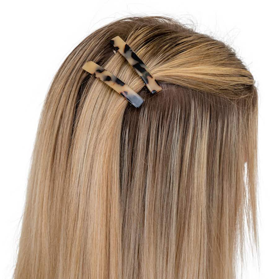 7.5cm Rectangle Hair Barrette Clips | Ebuni Handmade | In Hair 1 | Tokyo Blanc