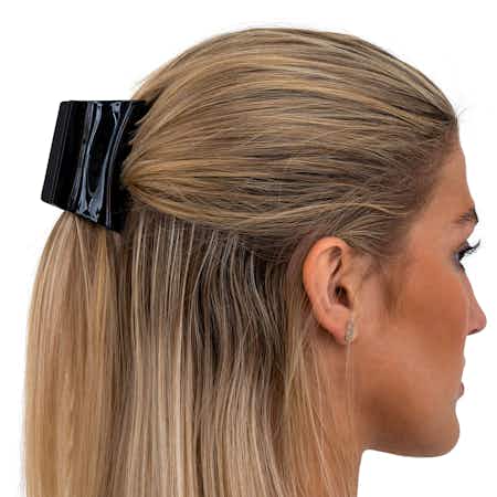 Modern Alice French Hair Claw Clip - Black | Ebuni Hair Accessories (In Hair 01)